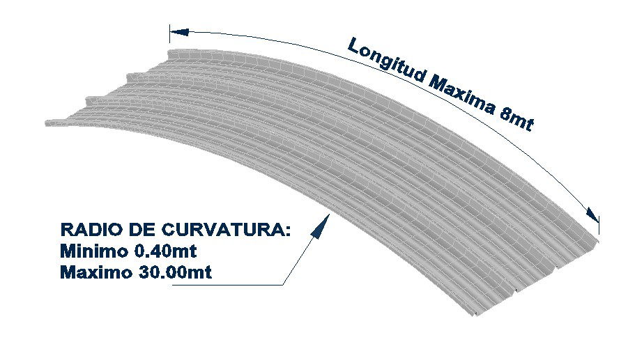 Longitudinal metal curve 3d drawing details dwg file