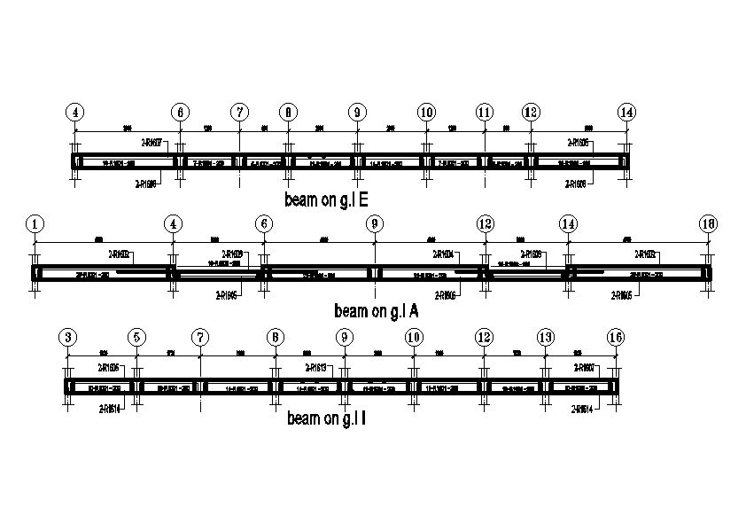 Longitudinal section views of beams are given in this AutoCAD drawing file. Download now