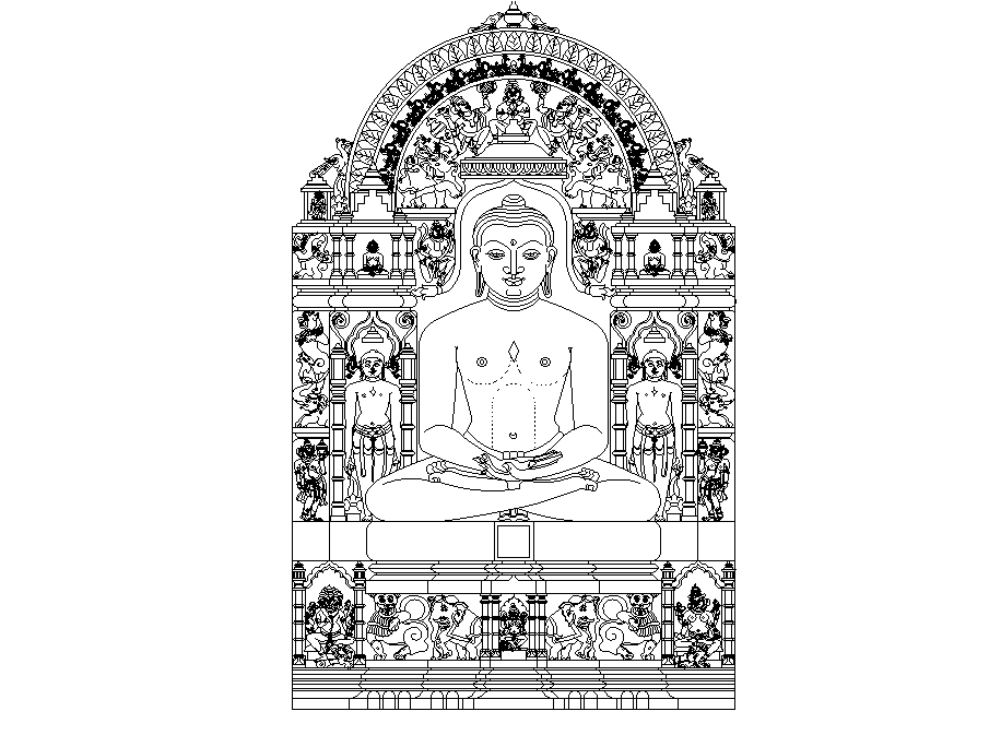 Lord Buddha statue drawing defined in this AutoCAD file. Download this 2d AutoCAD drawing file.