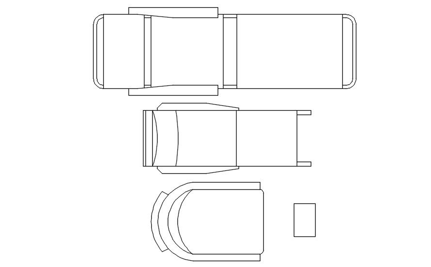 2D Lounge Chair DWG Block for Interior CAD Drafting Use