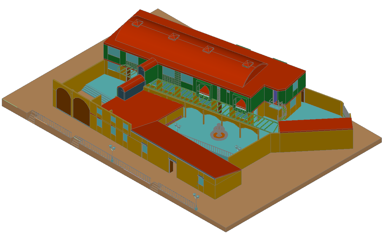 Luxuries 3d villa top view cad drawing details dwg file