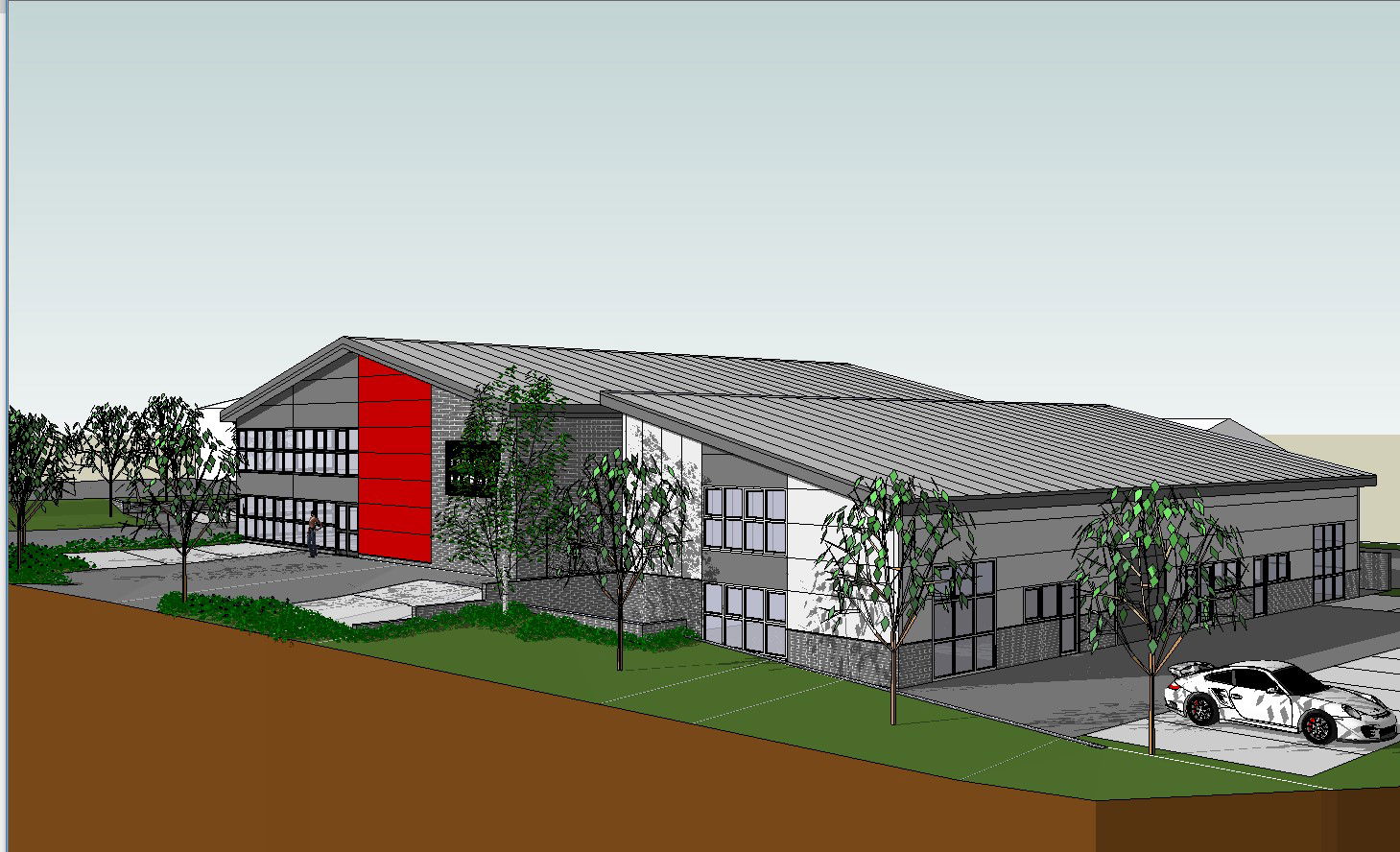 Luxuries bungalow building 3d model cad drawing details skp file