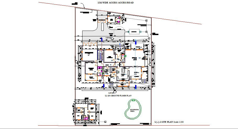Luxuries club house distribution layout plan cad drawing details dwg file