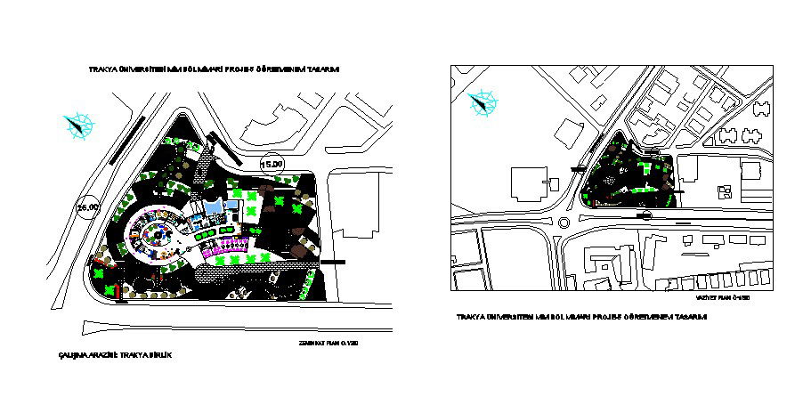 Luxuries hotel distribution plan and landscaping structure details dwg file