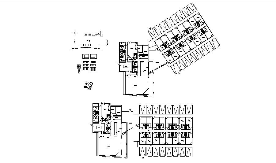 Luxuries multi-level hotel floors distribution plan details dwg file