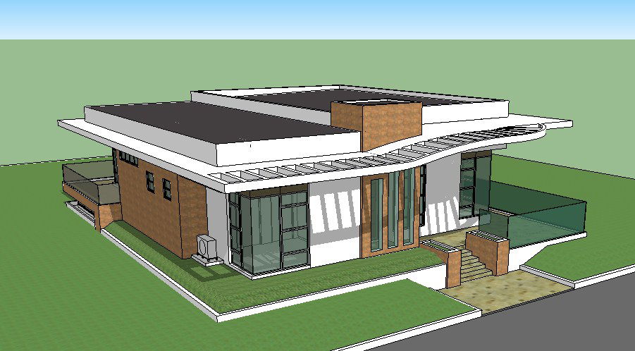 Luxuries one family house 3d model cad drawing details skp file