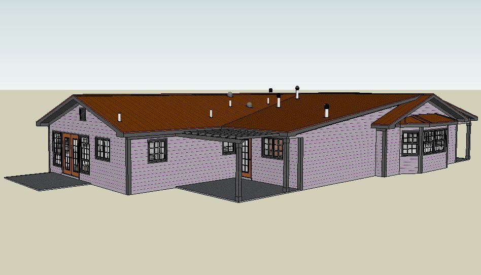 Luxuries roof type house 3d model cad drawing details skp file