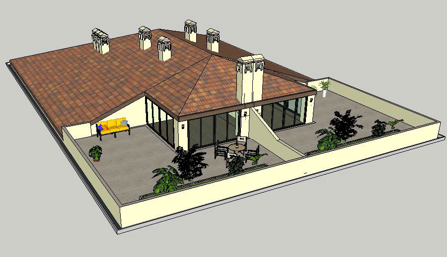 Luxuries two-level bungalow 3d design cad drawing details dwg file
