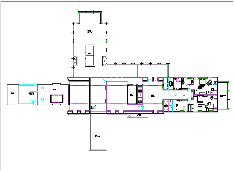 Luxurious residential housing plan detail dwg file