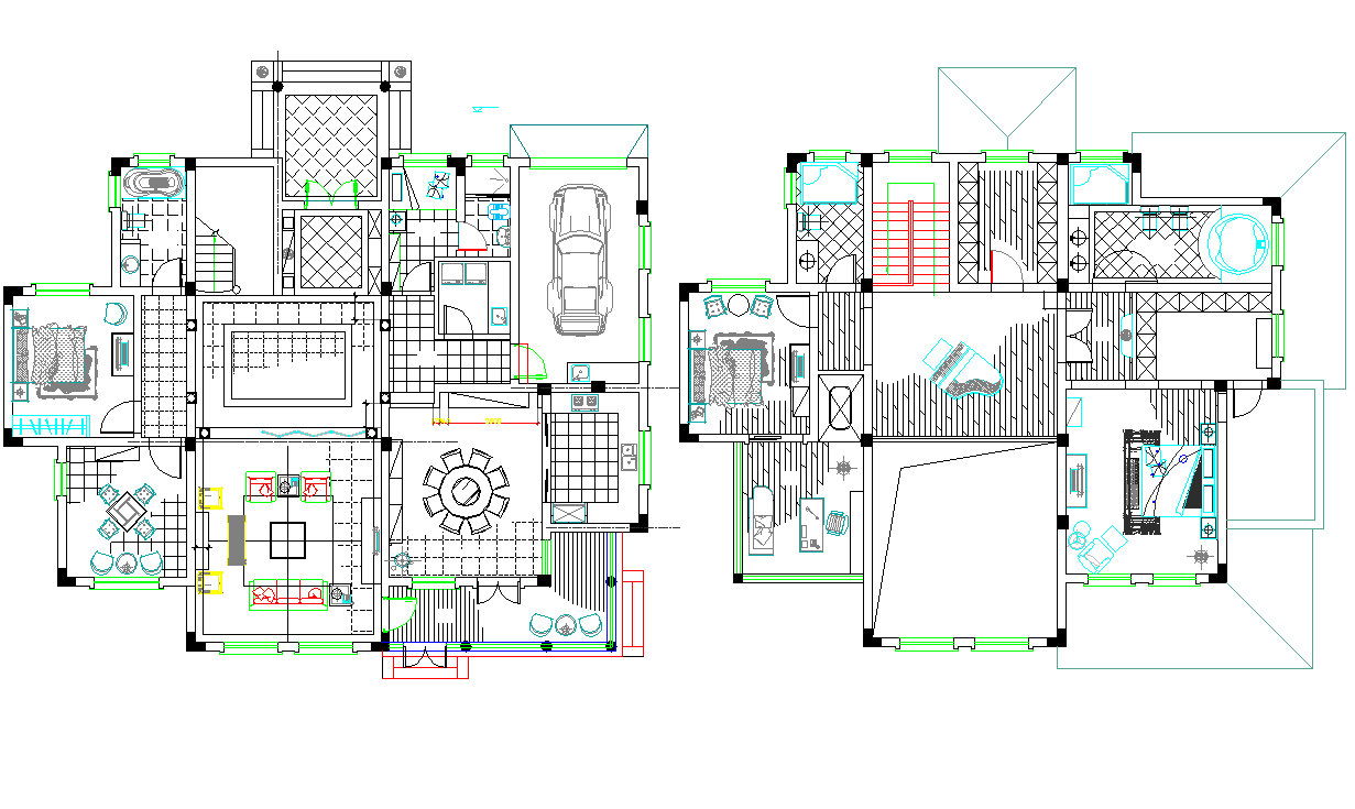 Luxurious Residence Layout plan dwg file