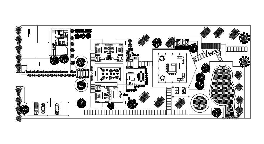 Luxurious Bungalow Plan With Site Layout CAD File