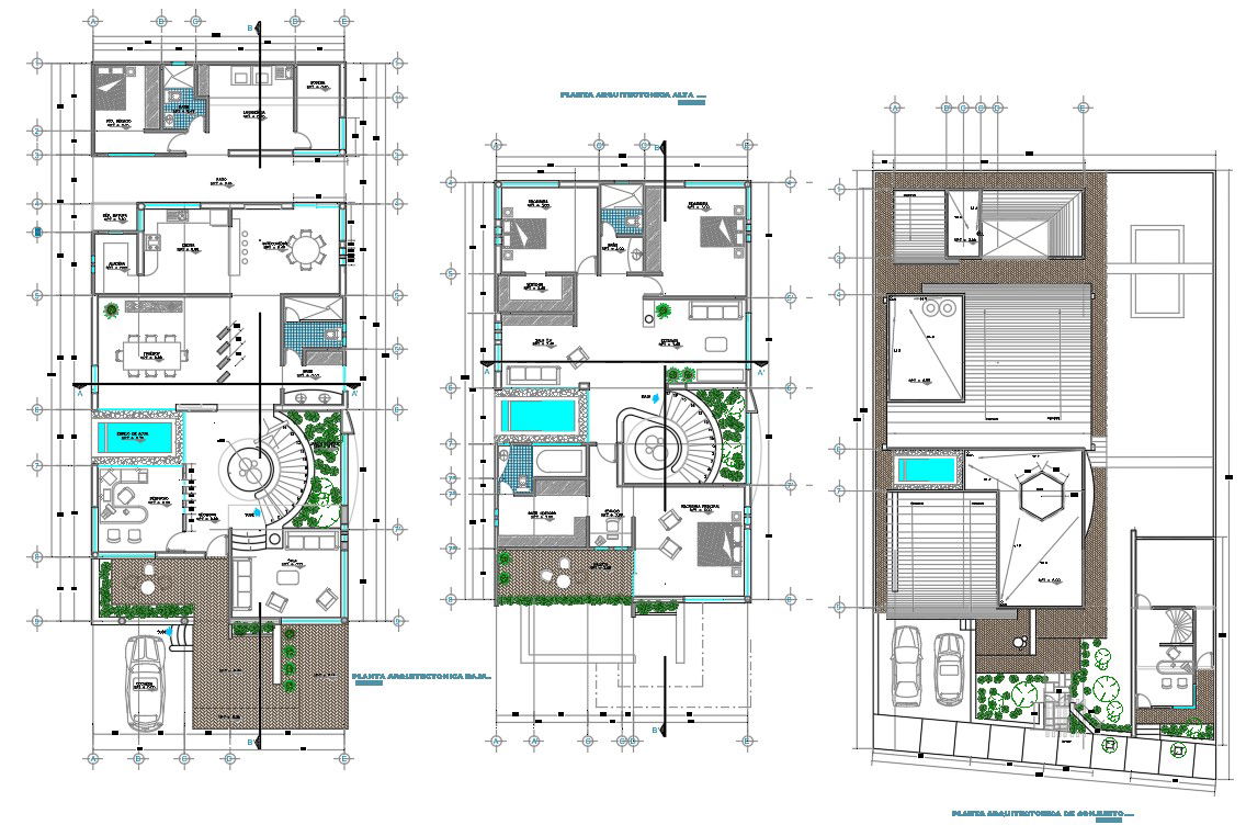 Luxurious Modern House Furniture Plan AutoCAD File