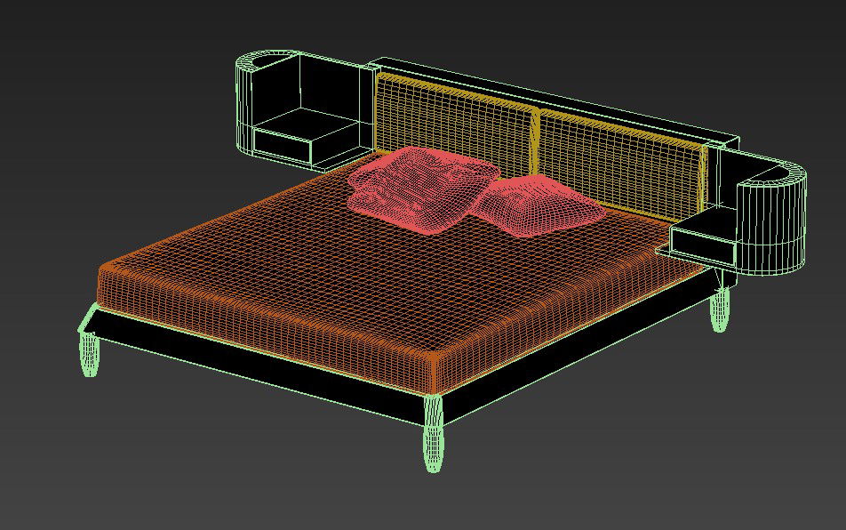 Luxury Bed Design With Side Table 3D Model Free Download