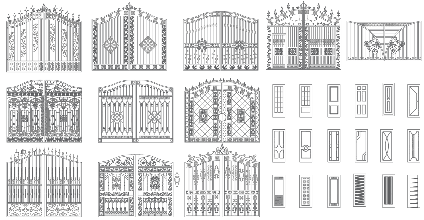 Luxury Metal Gate Designs for Home Entrance–AutoCAD DWG Files