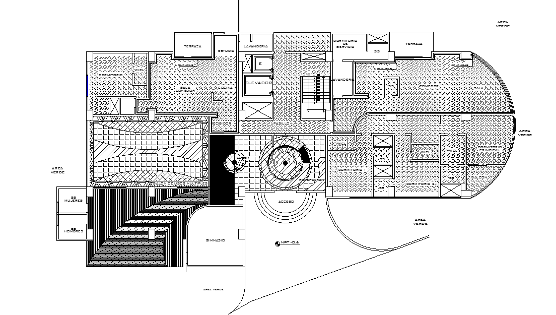 Luxury bungalow house is given in this Autocad drawing file. Download now.