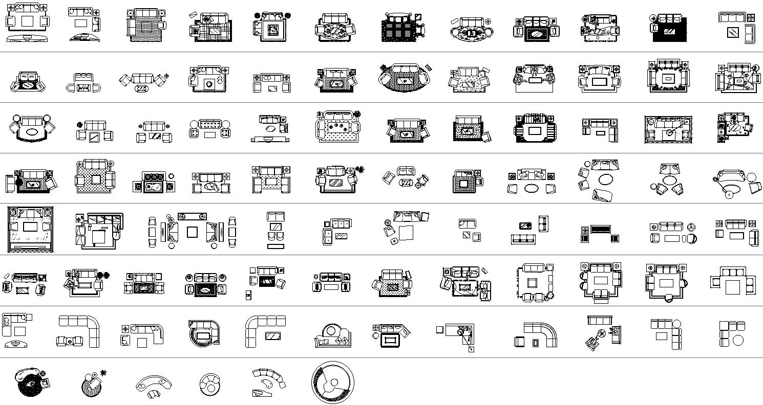 Luxury sofa design 2d blocks, autocad files, dwg format , cad drawing