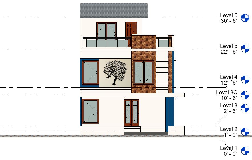 Luxury villa and light setting of 3D bungalow house is given in this Revit file. Download now.