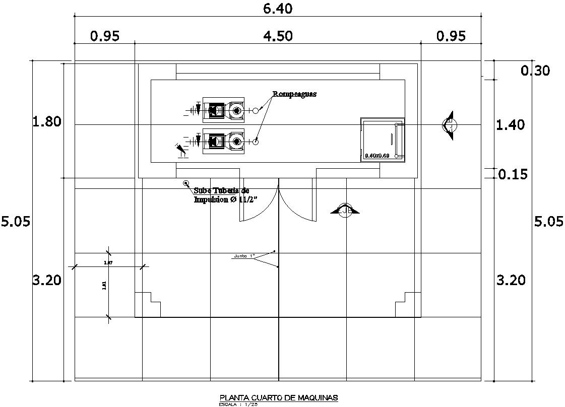 MACHINE ROOM design in detail AutoCAD drawing, dwg file, CAD file