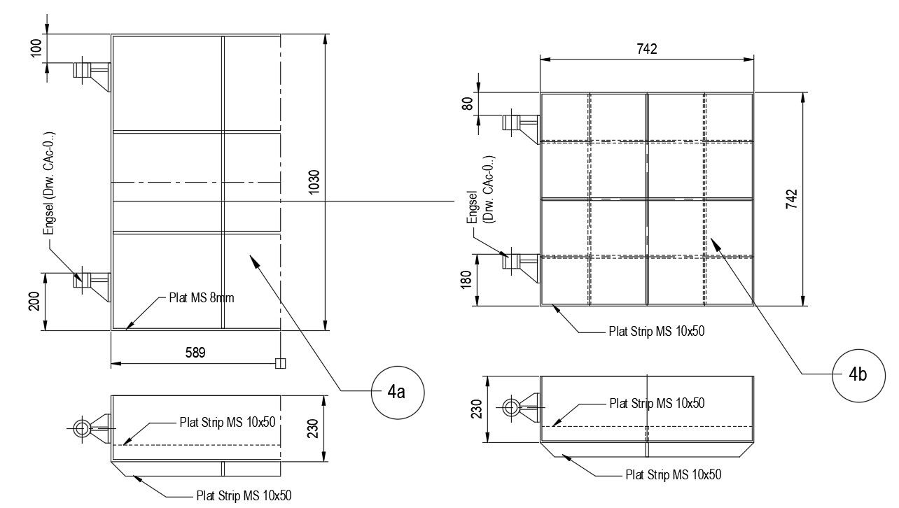 MS plate and MS plate strip details of structure in AutoCAD 2D drawing, CAD file, dwg file