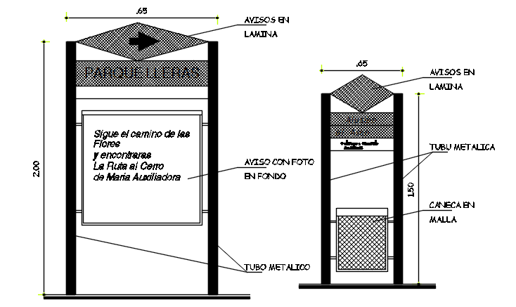 Machine elevation detail dwg file