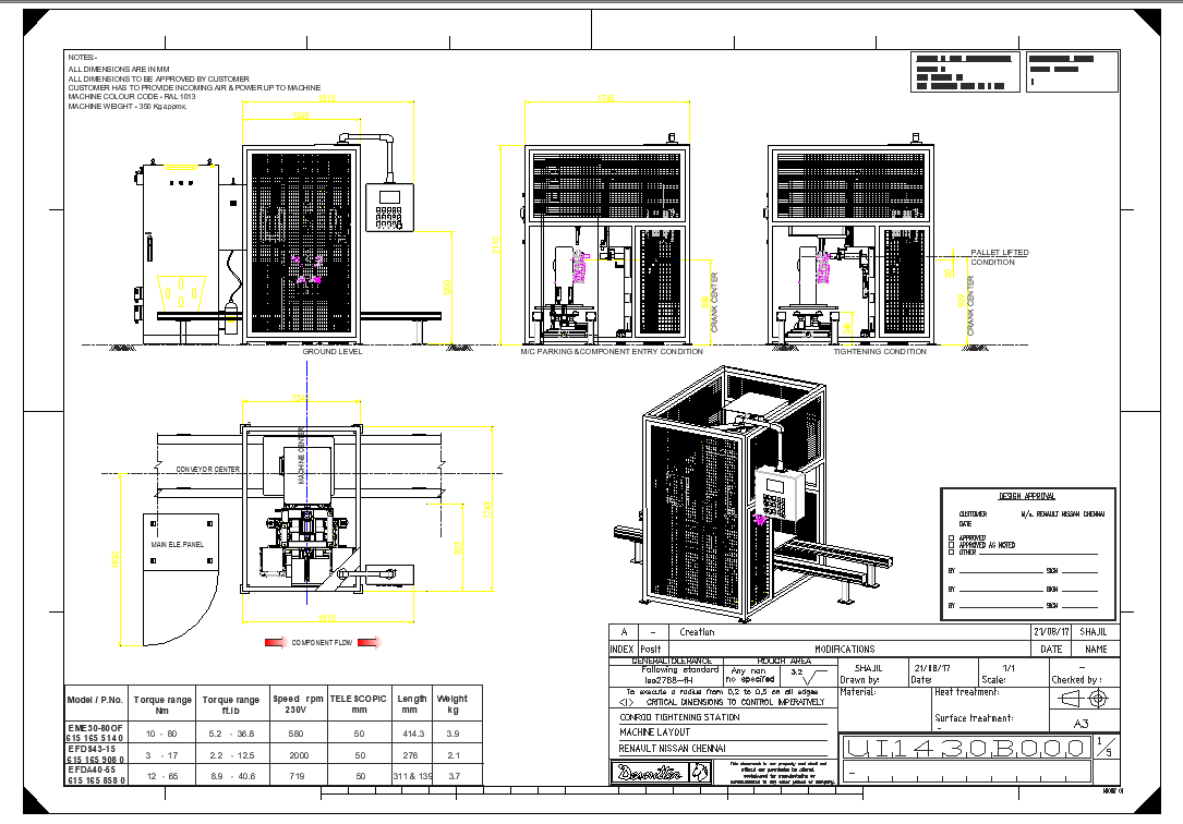 Machine plan detail view dwg file