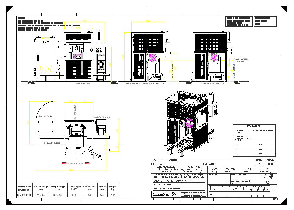 Machine plan detail view dwg file