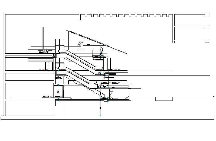 Machine stair ground floor to top floor detail dwg file