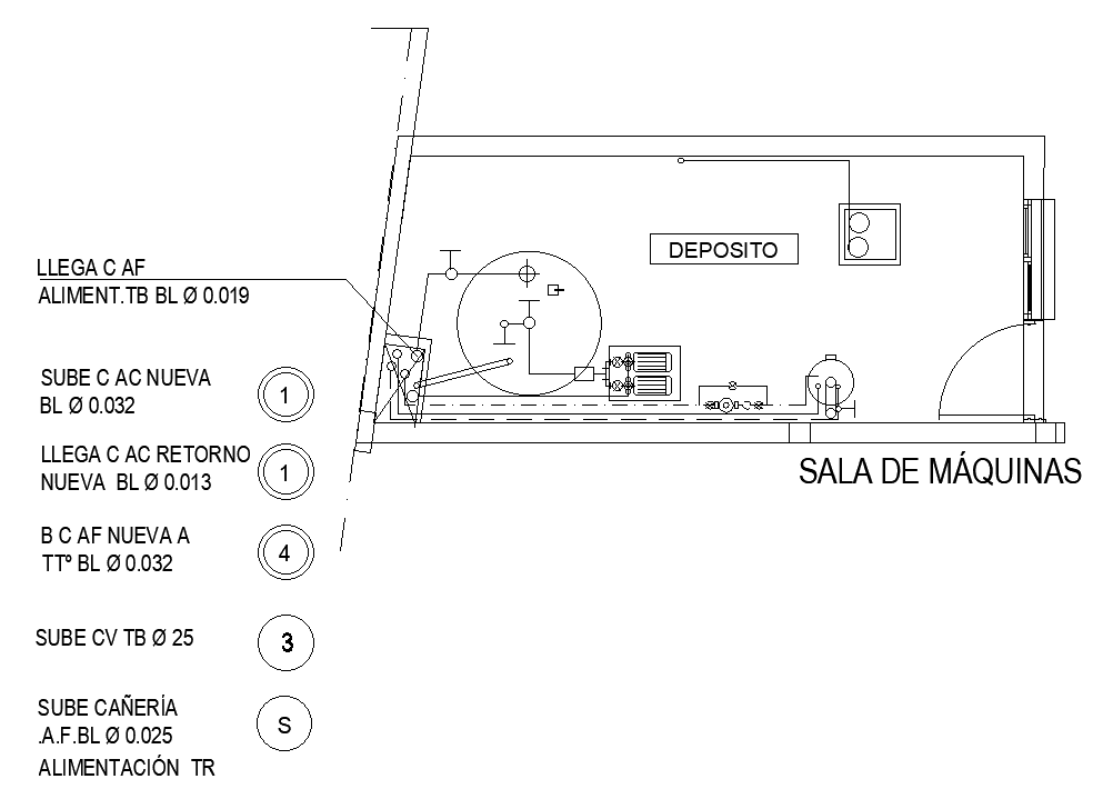 Machine Room Plan AutoCAD Drawing Download DWG File