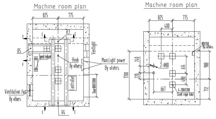 Machine Room Plan AutoCAD Drawing Download Free DWG File