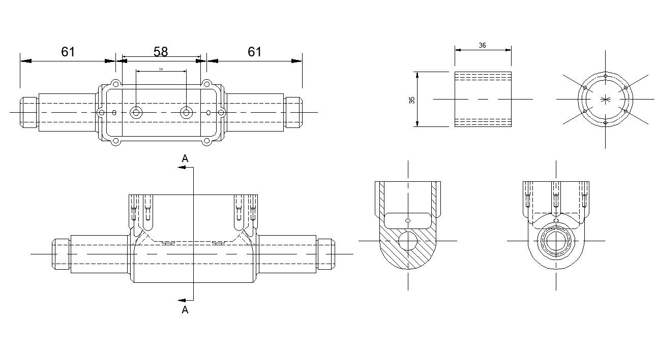 Machinery structure CAD block layout file in dwg format