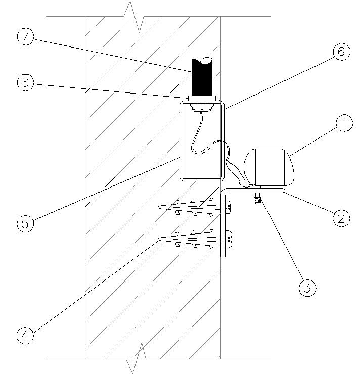 Machinery equipment installation details in AutoCAD, dwg file.