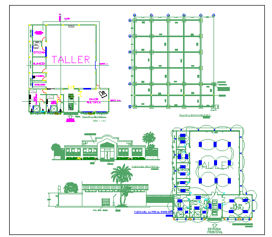 Machining work shop for graduate institute dwg file