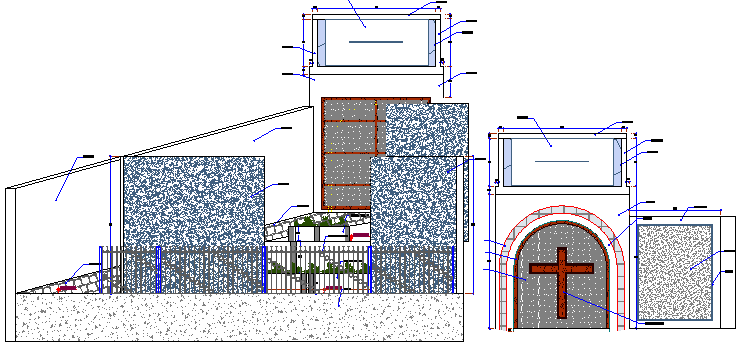 Main Elevation of Church Architecture Design dwg file