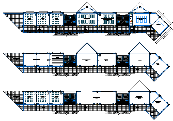 Main Elevation of School Architecture Design dwg file
