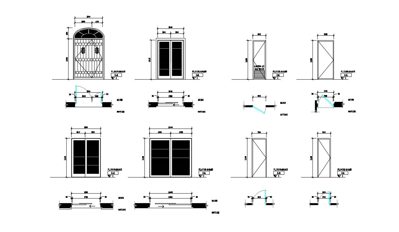 Main Entrance Door Design CAD Block