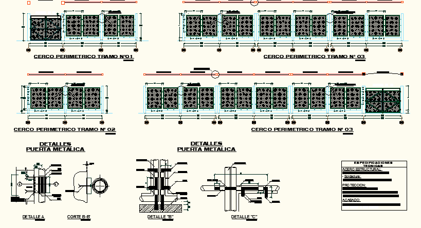 Main gate elevation detail and machine section detail dwg file