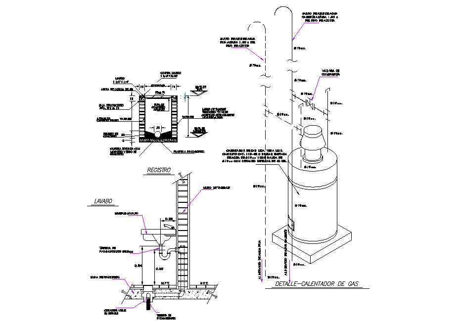 Main hole section plan autocad file