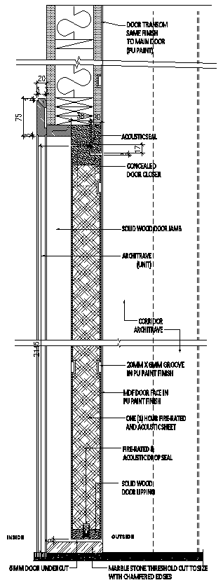 Main Door Detailed Section DWG AutoCAD file