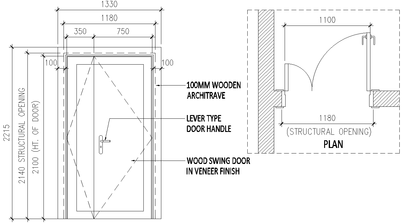 Main Entrance Door Section Details AutoCAD DWG File