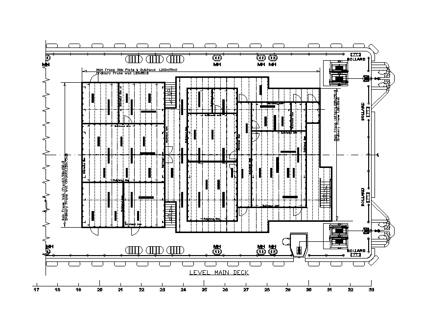 Main deck house detail drawing is presented in this file. Download the AutoCAD drawing file.