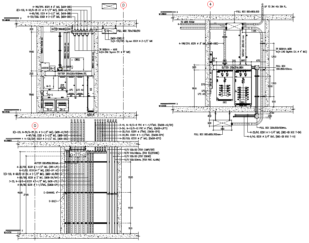 Main power Line Section diagram DWG AutoCAD file
