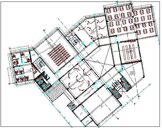 Mall Architecture Design and Structure Details dwg file