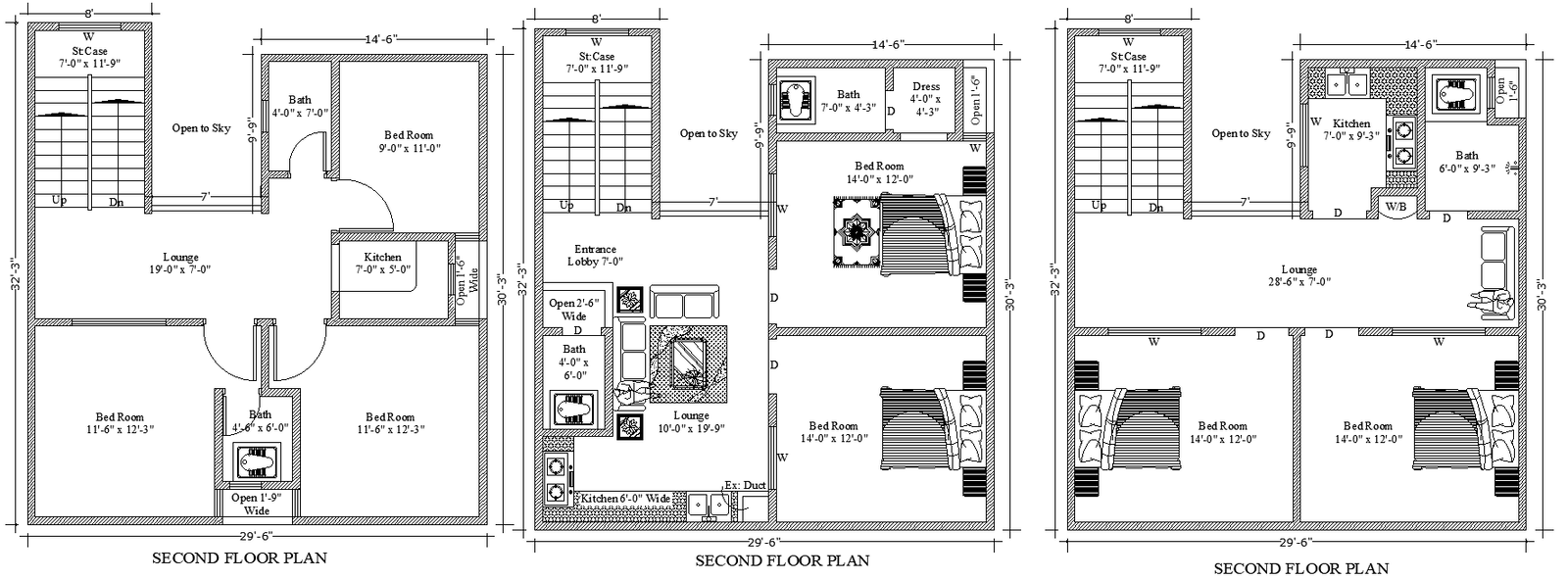 AutoCAD Second Floor Design Layout Plan in DWG File
