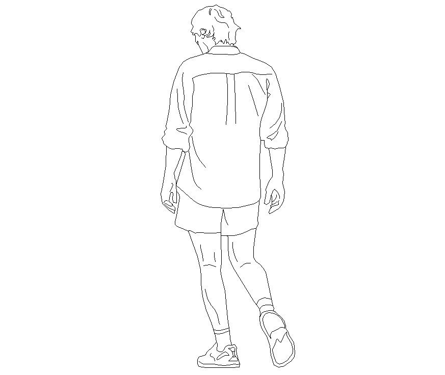 Man CAD blocks 2d view layout file in autocad format