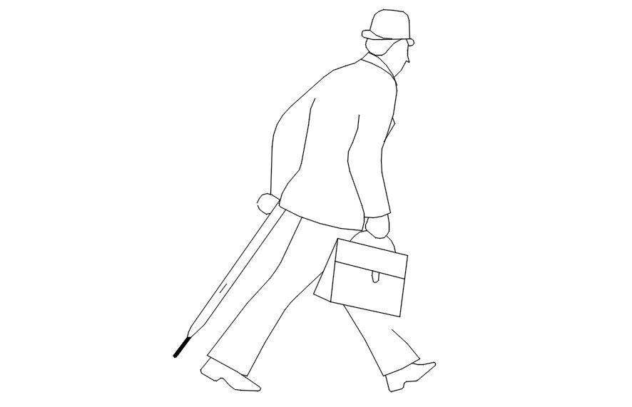 Man CAD block in AutoCAD 2D, dwg file, CAD file