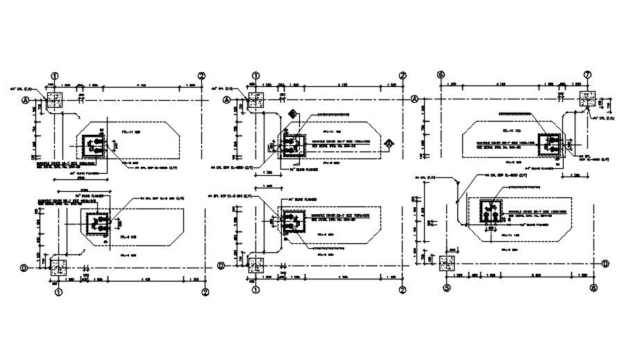 Boiler Plant Manhole Cover Industrial CAD Layouts in DWG Drawing File