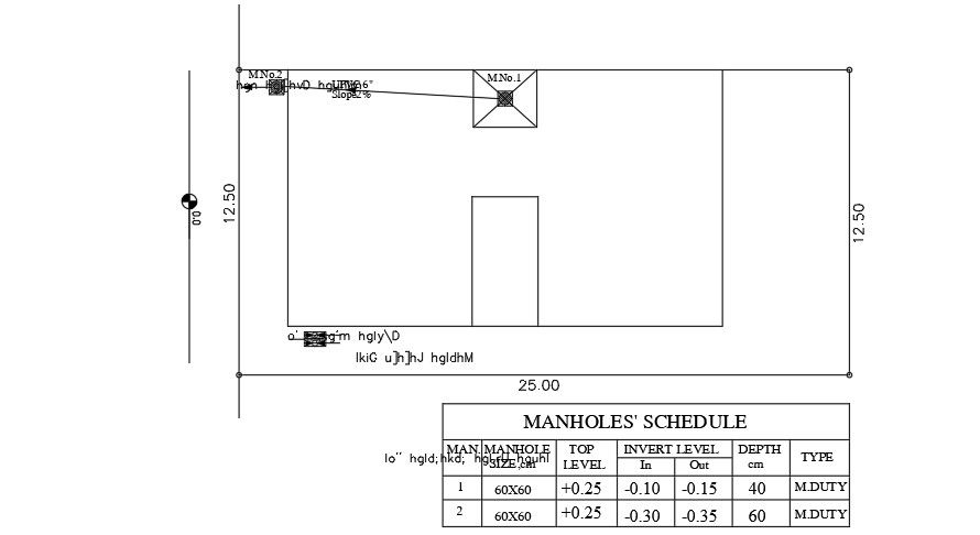 Manhole Plan Of 18x11 Meter House Plan CAD File