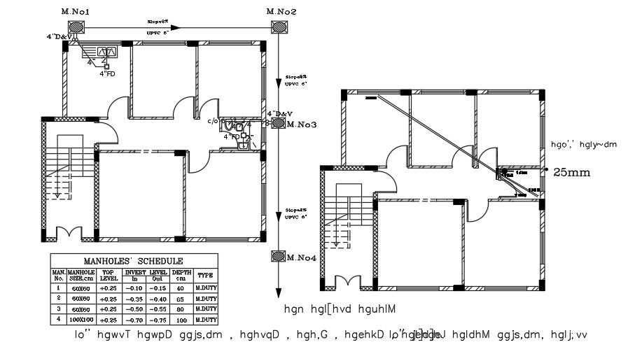 Manhole Plan Of House Plan AutoCAD File