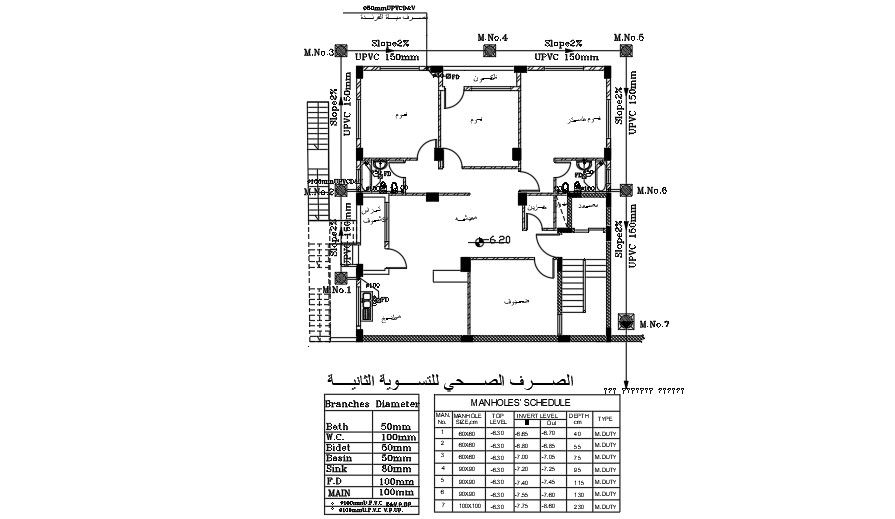 Manhole Plan Of House Plan AutoCAD Layout