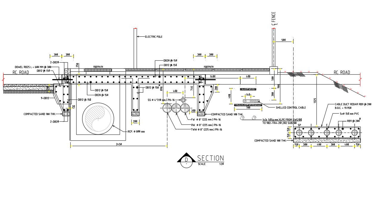 Manhole Section Drawing Free Download DWG File